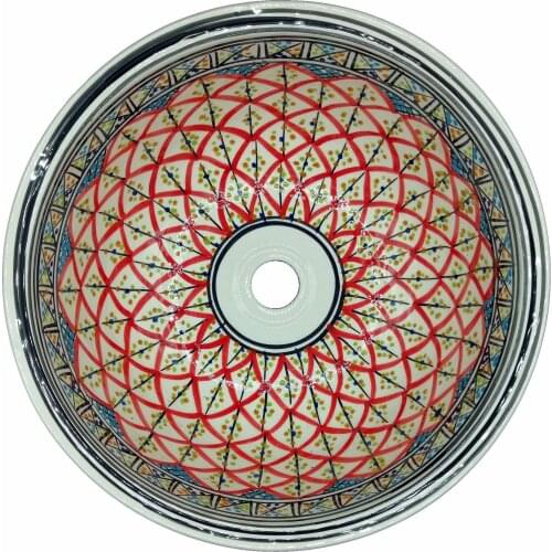 Lavatory bathroom sink ceramic Moroccan Tunisian hand painted 0911201503