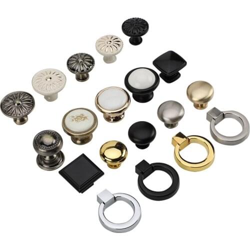 Antique Single Hole Furniture Handle Modern Green Bronze Wardrobe Drawer Knob European Retro Cabinet Door Handle Home Decoration