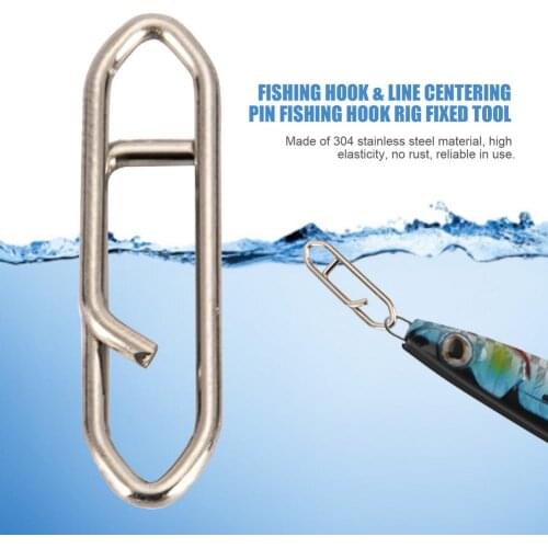 Fishing Hook Pin Tainless Steel Hanging Bait Fishing Hook Line Centering Pin Fishing Hook Rig Fixed Tool Buckle Eight-shape Ring
