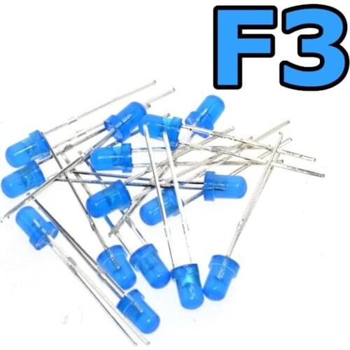 Blue F3 3mm LED Blue light emitting diode light-emitting Blue turn Blue 1000PCS