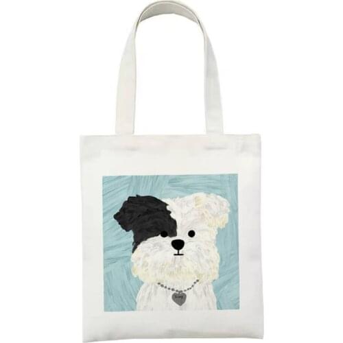 Cute Dog Bear Cartoon 2021 New Womens Casual Canvas Bag Lady Handbag Large Capacity Tote Bags College Teacher Student Tote Ba