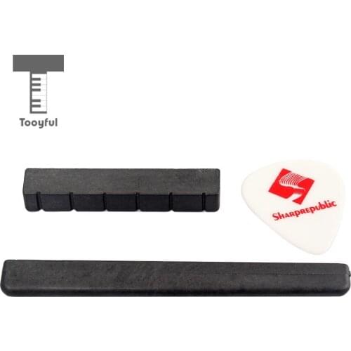 Tooyful Set of Plastic Nut Slotted & Bridge Saddle with Pick for Classical Classic Guitar Musical Instrument Parts Accessories