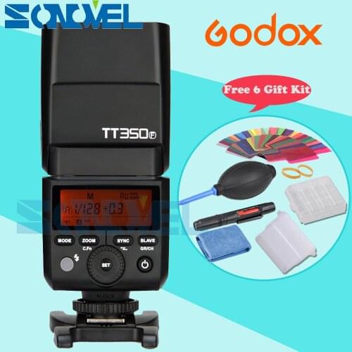 In the Stock Godox Mini Thinklite TTL TT350F Camera Flash High Speed 1/8000s GN36 For Fuji Digital Camera with 6 Gift Kit