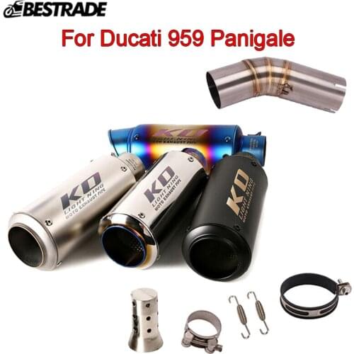 Exhaust System For Ducati 959 Panigale Motorcycle Exhaust Muffler Pipe Slip On 60.5mm Mid Link Connect Tube Stainless Steel