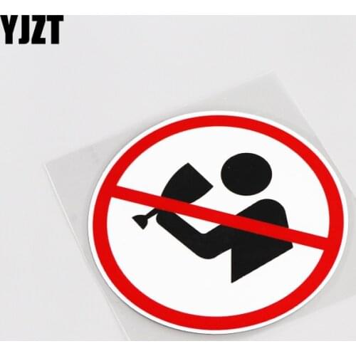 YJZT 11.4CM*11.4CM Interesting Prohibit Drinking PVC Car Sticker Motorcycle Decal Car-styling 13-0079