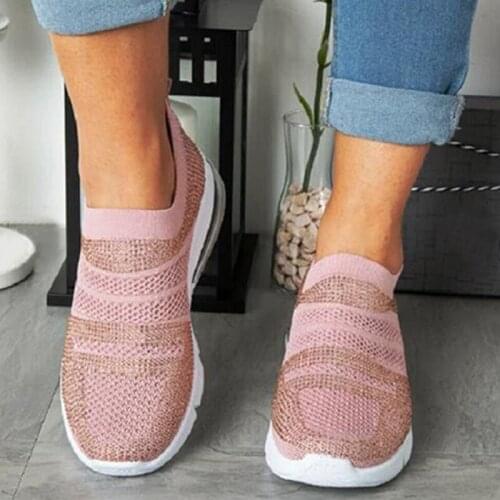 Woman Sneakers Air Mesh Breathable Casual Slip-On Wedges Female Vulcanized Shoes Fashion Comfortable Plus Size Ladies Footwear