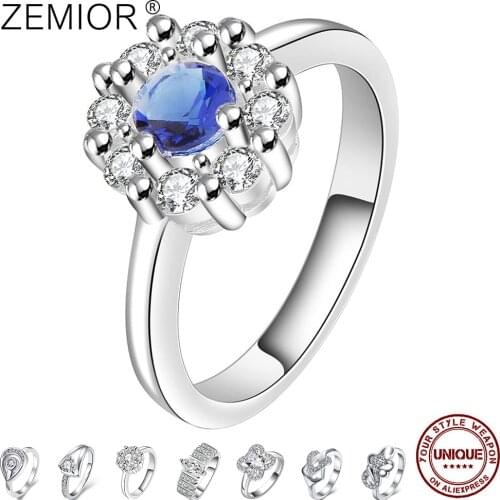 Silver Color Classic Ring For Women Round Advanced Cubic Zirconia Fine Lady Jewelry Rings fashion Accessory jewelry Best Gift
