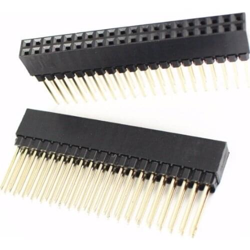 10 Pcs NEW 2.54mm Pitch 2x20 Pin 40 Pin Female Double Row Long Pin Header Strip PC104