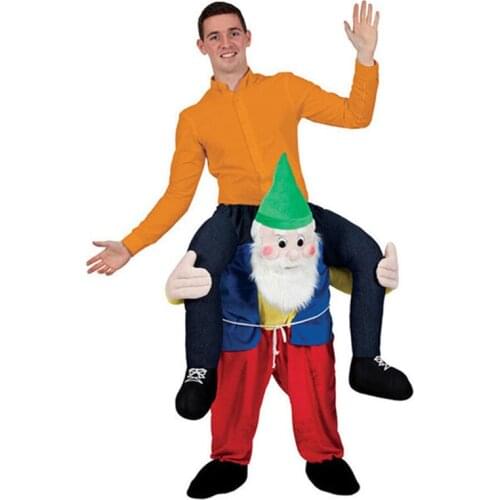 160-190CM Adults Kids Blue Elf Santa Carry Me Mascot Magic Pants Outfit Halloween Cosplay Costumes Carnival Party Dress Up Suit