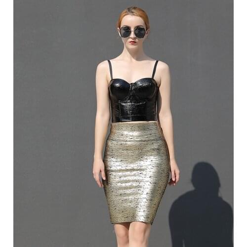 2021 New Sexy Women Set Suits Elegant Pu Tops Bandage Skirts Party 2 Piece Sets Ladies Celebrity Club Two Piece Sets