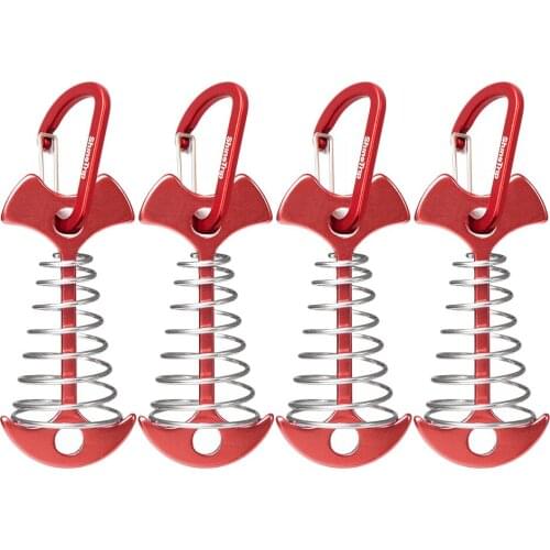 4PCS Aluminum alloy tent accessories outdoor camping wind rope buckle fishbone spring pallet hook multifunctional hanging buckle