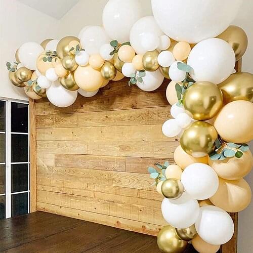 87pcs Blush White Gold Balloon Garland Kit for Welcome Sign Wedding Birthday Backdrop Oh Baby Shower Bridal Shower Decoration