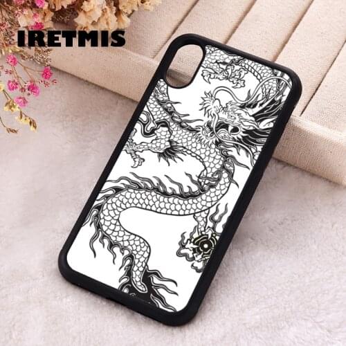 Iretmis 5 5S SE 2020 phone cover cases for iphone 6 6S 7 8 Plus X Xs XR 11 12 MINI Pro Max Soft Silicone TPU chinese dragon