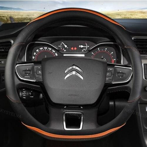 Car Steering Wheel Cover For Citroen C3 II III 2009 - 2021 C3 AIRCROSS 2017 - 2021 Berlingo 3 C4 Picasso 2 D Type Steering Wheel