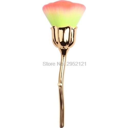 By dhl 100pcs Nail Art Dust Brush For Manicure Rose head brush Blush Powder brushes Fashion Gel Nail Accessories new