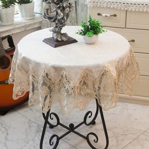 European Rose Gold Table Cloth Elegant Table Cloths Lace Round Tablecloth Home Decor Table Towel Dining Coffee Tablecloth New