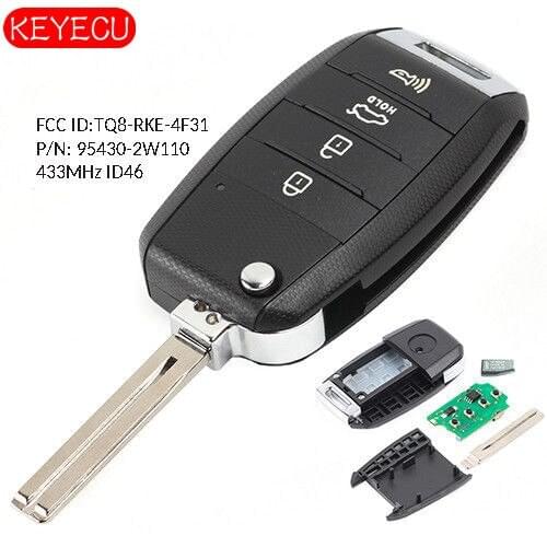 Keyecu Upgraded Replacement Remote Key 4 Button Fob for Hyundai Santa Fe 2017-2018 FCC: TQ8-RKE-4F31