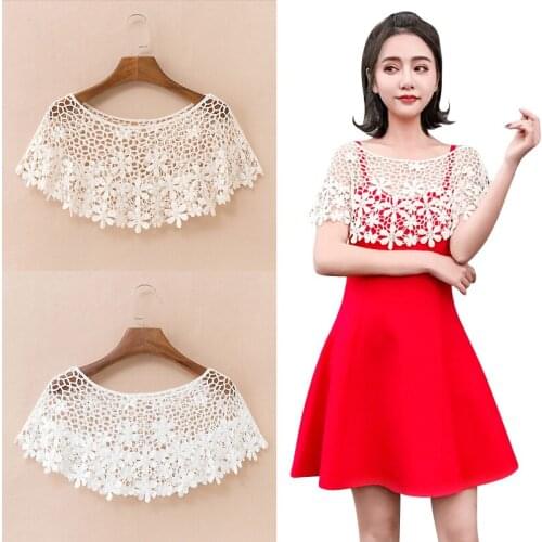 Summer Knitted lace collar hollowed-out neck jacket strapless ,small condole,shawl ,vest lace fabric