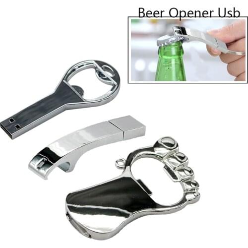 Mini Beer Bottle Opener Key Chain USB Flash Drive Memory Stick Drives 8GB 4GB Usb / Pen / Car / Flash Pendrive Memory Storage