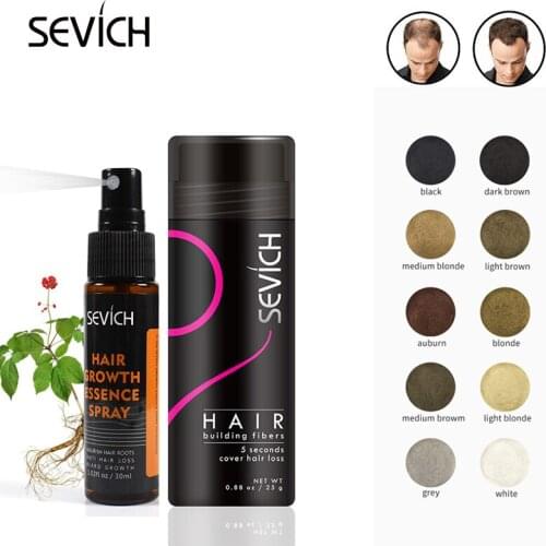 Sevich Hair Building Kit 25g hair fiber powder extension thicken hair 30ml Natural Hair growth ginger essence hair spray
