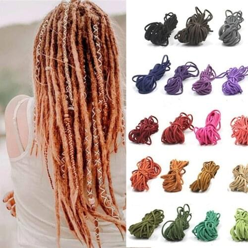 National Customs Hip Hop Reggae Braided Colorful Hair Ties Dreadlock Bead Hair Accessories 2.8mm Long 5m