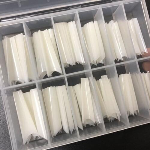 120PCS/Box XXL Coffin Nail Tips Half Cover Extra Long Acrylic Extension System False Nails Manicure Press On Tip Salon Supply E5