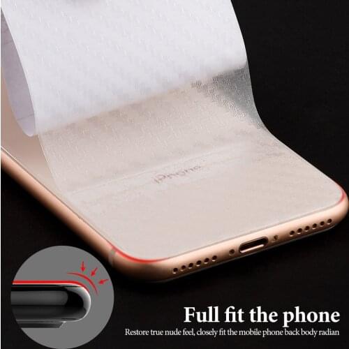 Stickers For iPhone 7 8 SE 2020 Back Film For iPhone 6 6S Plus X XS XR 12 11 Pro Max 12 Mini Screen Protector Carbon Fiber Film