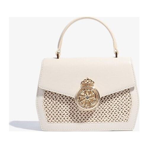 2021 New Trendy Underarm Bag Middle-aged Baguette Bag Shiny Fashion All-match Shoulder Bag Cow Leather women bag