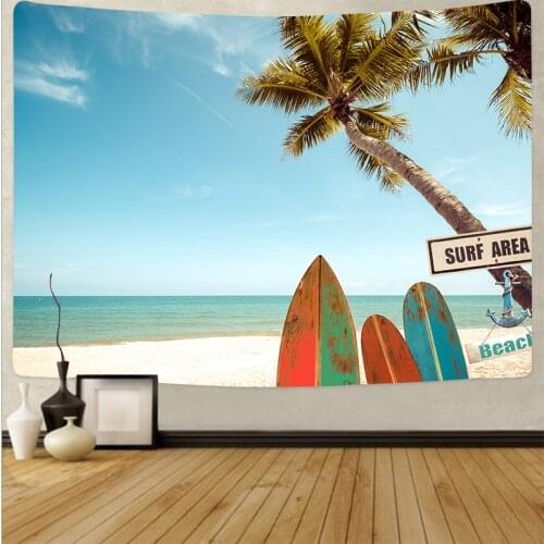 Beach Tapestry Wall Hanging Beautiful Sea Sunset Landscape Tapestries Mandala Background Beach Towel Bohemian Decor For Home