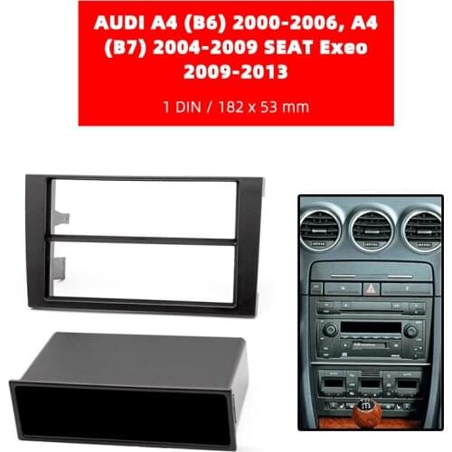 Car Radio Fascia frame For AUDI A4 (B6)/ A4 (B7) /SEAT Exeo Dash Facia Panel Stereo Audio Bezel dash Mount DVD Player Kit Auto