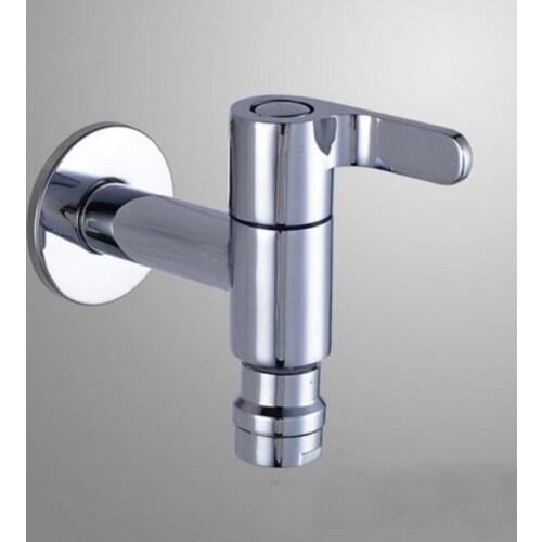 Fee Shipping Chrome Bibcock Faucet Brass Wall mounted Bathroom Washing Machine tap garden faucet Outdoor bathroom water mixer