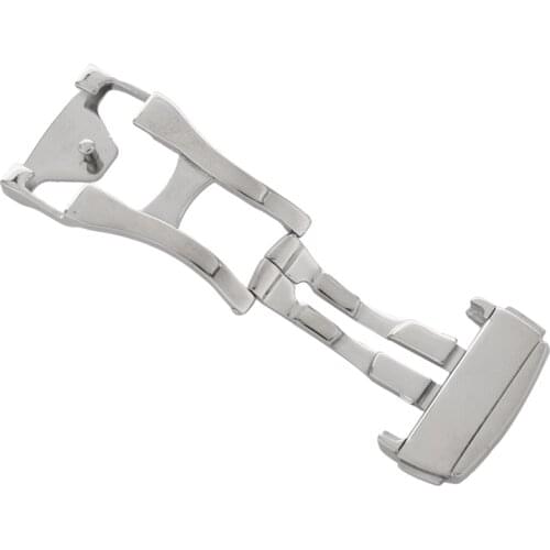 18mm Stainless Steel Deployant Watch Strap Folding Buckle Clasp For Omega, Smooth #18Mm