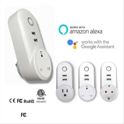 Alexa Voice WiFi Smart home switch Socket APP mobile phone Telecontrol timing EU/AU/UK/US standard socket