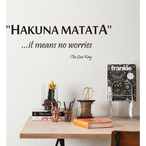 Famous quotes it means no worries DIY Vinyl Wall Stickers bedroom Rooms Home Decor Art Decals Wallpaper decoration sticker