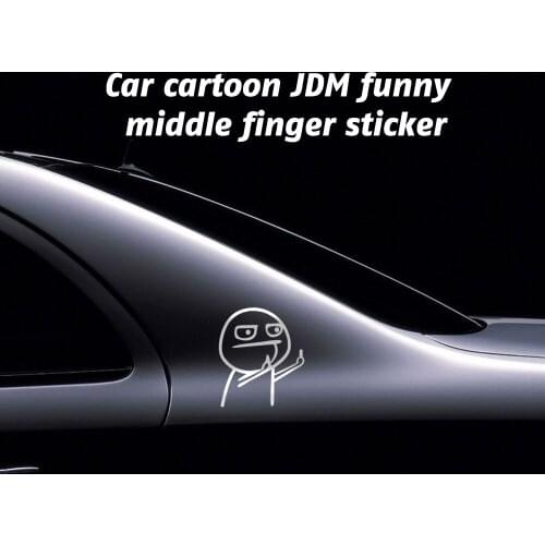 Funny Middle Finger Car Sticker for Mitsubishi ASX Outlander Lancer 10 I20 Suzuki Grand Vitara Swift SX4 Jimmy Alfa Romeo 159