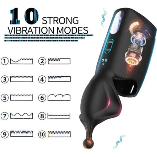10 Frequency Vibration Masturbator Men Electric Pulse Vibrator Penis Endurance Delay Lasting Trainer For Male Sex Toys Sex Shop