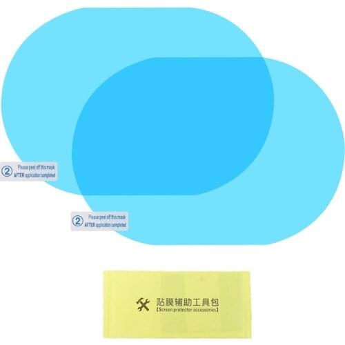 2 Pcs Car Rear View Mirror Rainproof Film Anti-Fog Clear Protective Sticker X37F