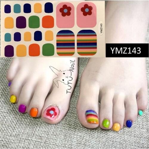 22Tips/Lot Toenail Sticker Full Cover Waterproof Non-toxic Sticker Foot Toenail Tablets DIY Nail Art Tool Accessories Manicure