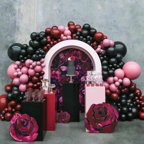 226pcs/set Black Red Balloons Garland Gothic Dark Latex Balloons Arch For Wedding Birthday Holiday Party Decorations Supplies