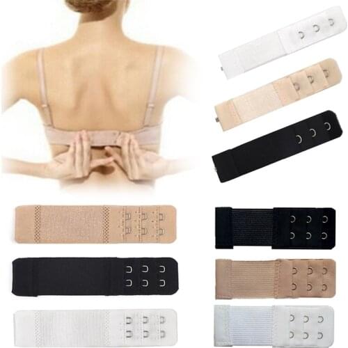 3Pcs Nylon Bra Extender Extension Underwear Accessories Women Adjustable 1/2 Hooks Clasp Straps Bra Strap Extender Sewing Tool