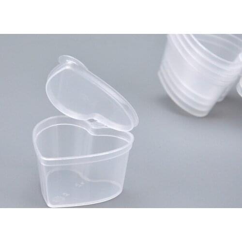 45ml PP Heart Shaped Seasoning Box Disposable Sauce Cup Take-out Packaging Seasoning Cup W9091