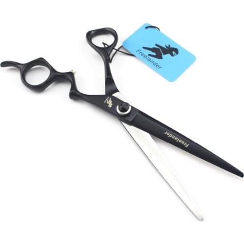 7.0 Paint Curved Handle Hairdressing Scissors Household Scissors Hair Salon Special Scissors Black hair cutting scissors