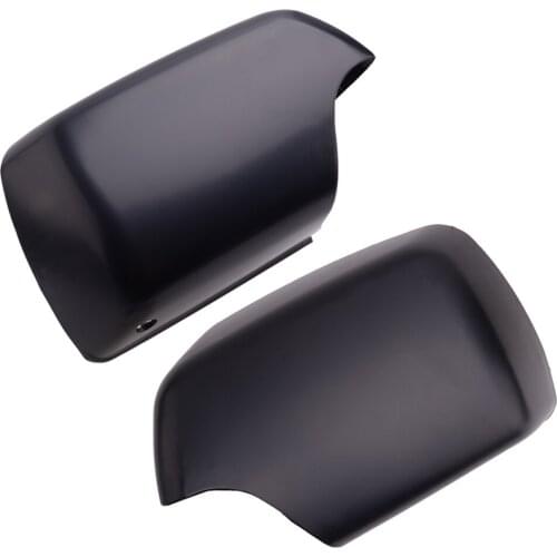 1Pair Car Black Side Door Rear View Mirror Cover Cap Case Housing Fit for BMW X5 E53 1999-2004 2005 2006 51168266733 51168266734