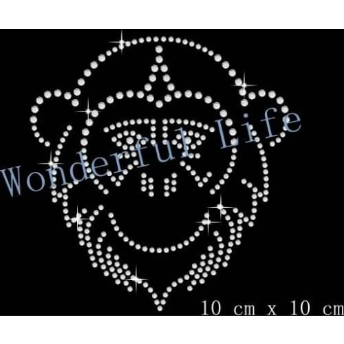 Free shipping Monkey Diamante Motif Rhinestone Transfer