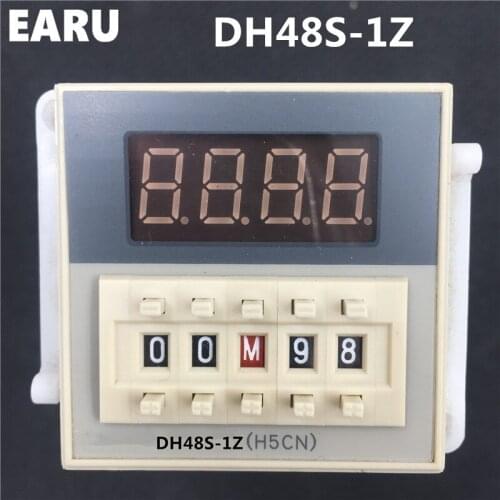 Free Shipping High DH48S-1Z Digital LED Programmable Timer Time Relay Switch DH48S 0.01S-99H99M DIN RAIL AC110V 220V 380V Base