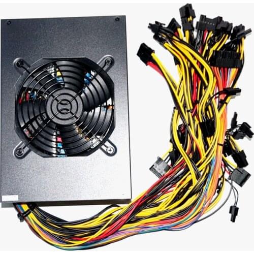 Ethereum Power Supply 1600W Asic Bitcoin Monero Miner PSU 80 Gold ATX For R9 370 380 RX 470 480 570 GTX 1060 6 Graphics Card D