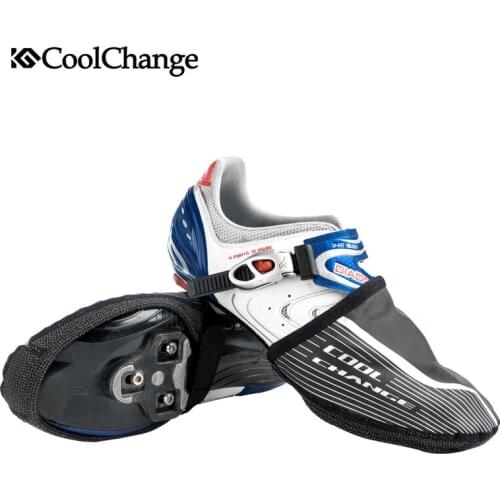 CoolChange Cycling Shoe Cover Reflective Waterproof Lock Shoes Cover Lycra Fabric Half Palm Bicycle Overshoes MTB Bike Equipment