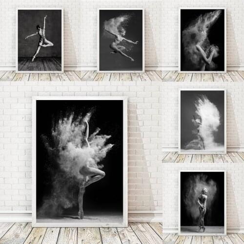 Black and White Elegant Ballet Dance Poster Prints Photo Nordic Model Girl Portrait Wall Art Pictures Home Decor Canvas Painting