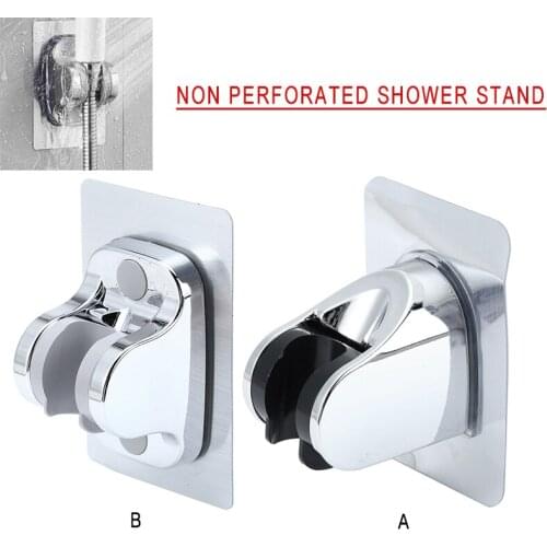 Shower Head Holder Adjustable Shower Bracket Strong Adhesive Wall Mount Bathroom Shower Head Holder Bracket Bathroom Supplies