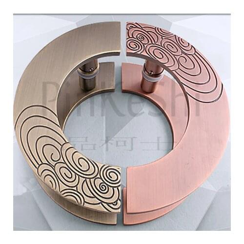 Ancient steel door handles, glass door handle